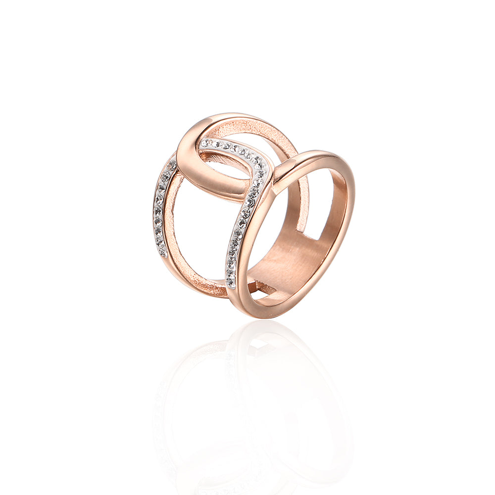 Preciosa Crystal knot shape Stainless steel Ring