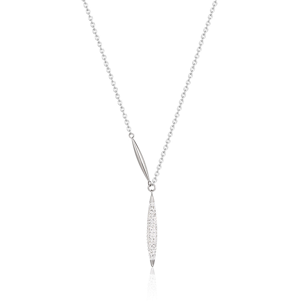 Preciosa Crystal Stainless Steel Y Shape Necklace