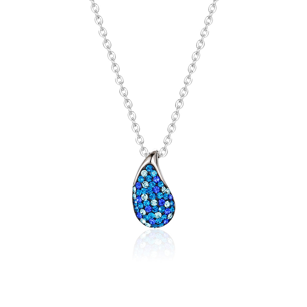 Preciosa Crystal Mixed color raindrop shape Stainless steel Pendant Necklace