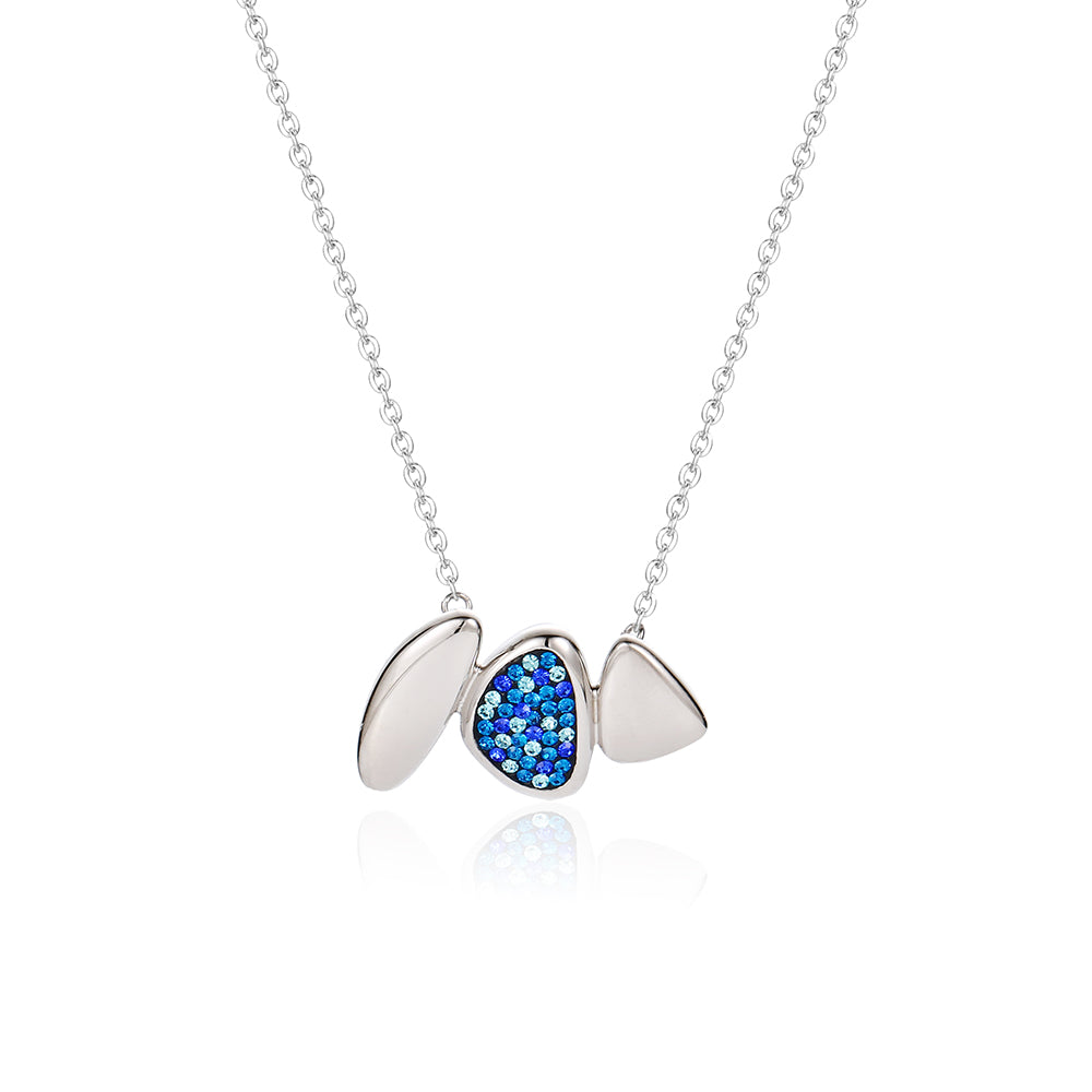 Preciosa Crystal Mixed color leaf shape Stainless steel Pendant Necklace