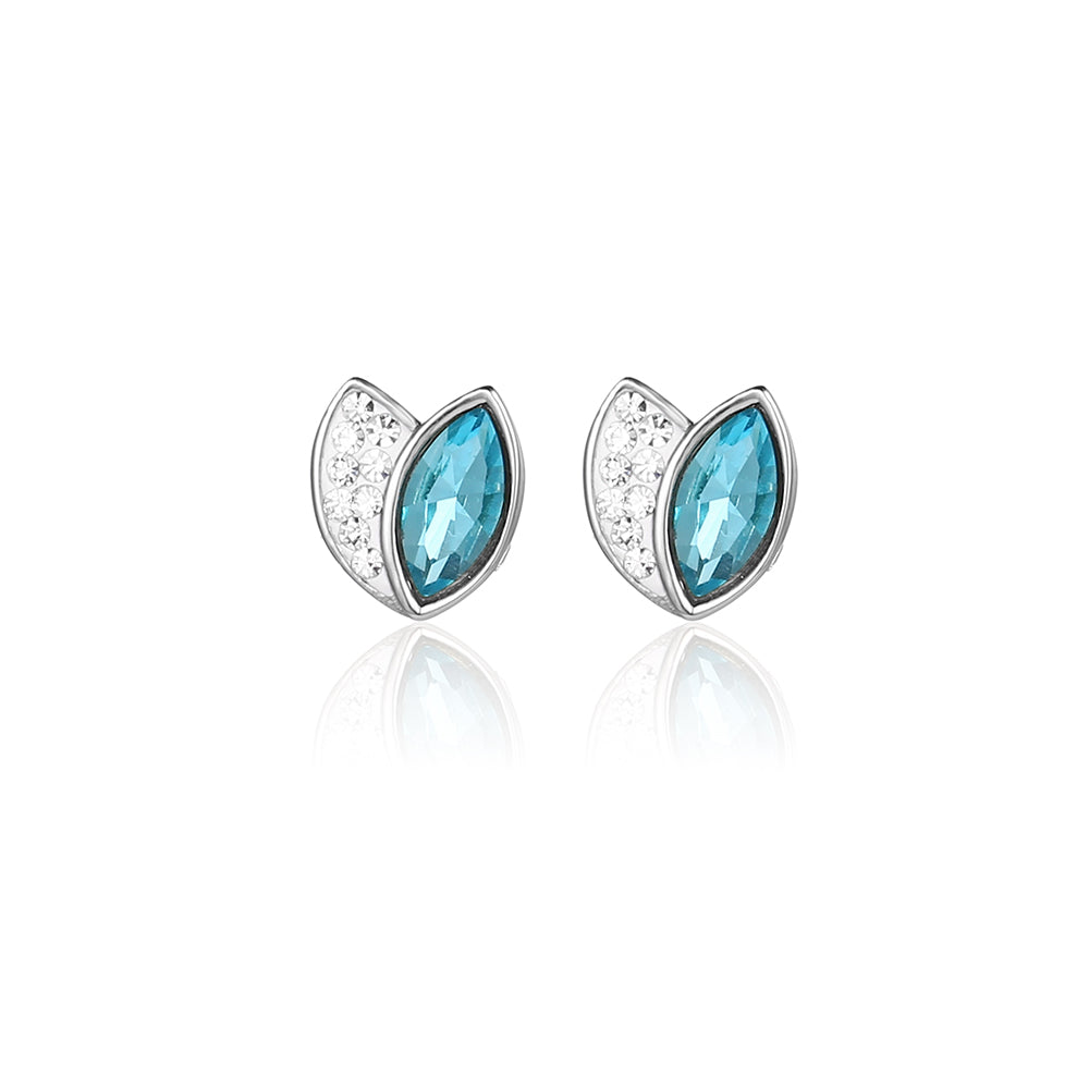 Preciosa Crystal & Glass Leaf shaped Stainless Steel Earrings