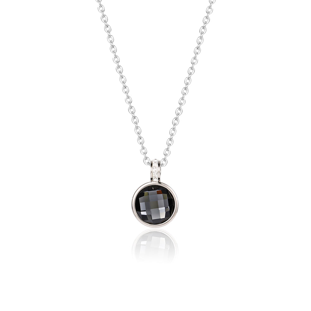 Preciosa Crystal with glass stone Stainless Steel Pendant Necklace