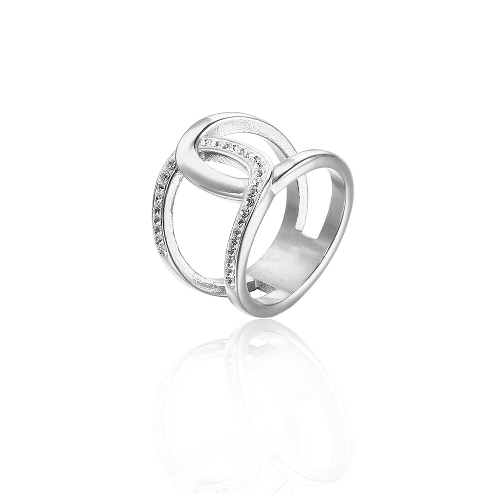 Preciosa Crystal knot shape Stainless steel Ring