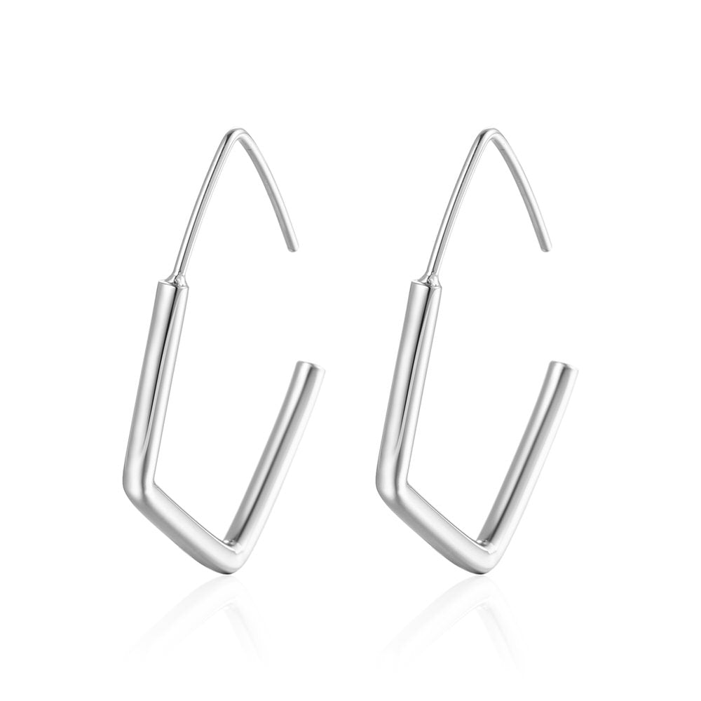 Simplified Rigid Stainless Steel Earrings