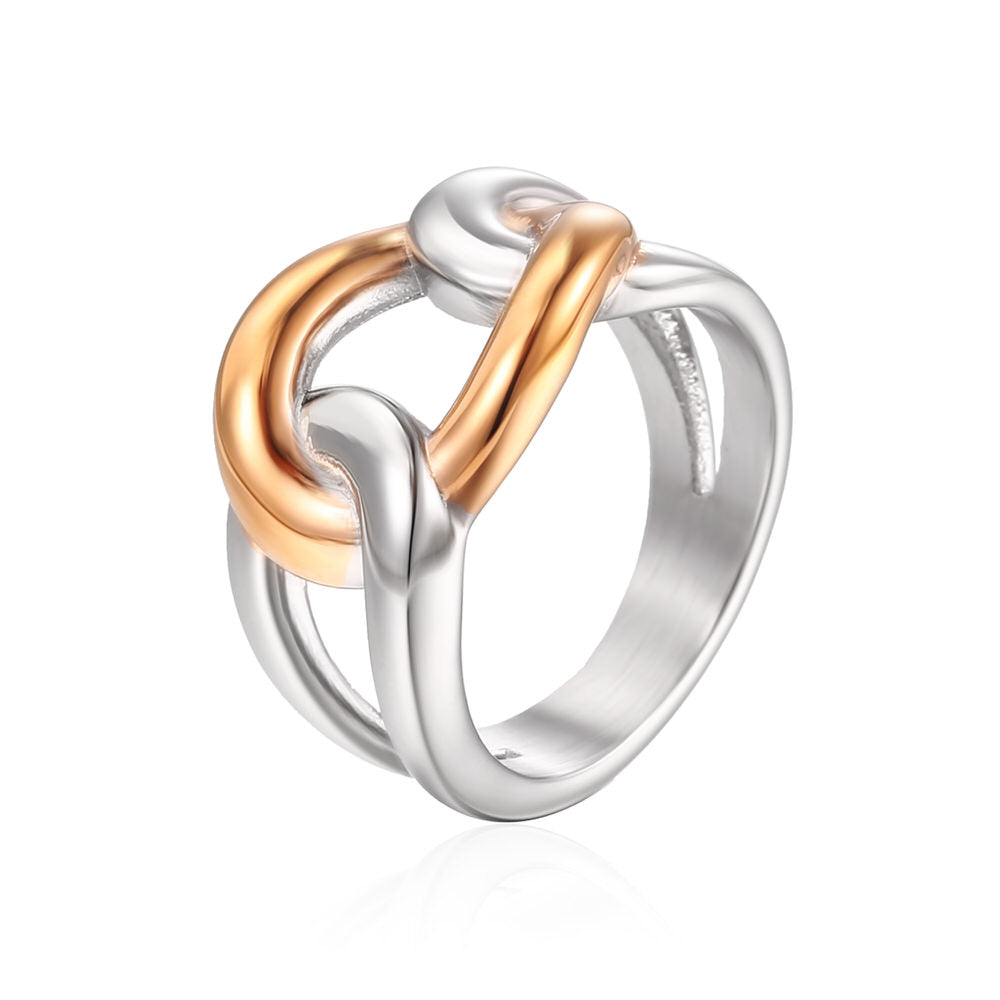 2 tone twisted Stainless Steel Ring