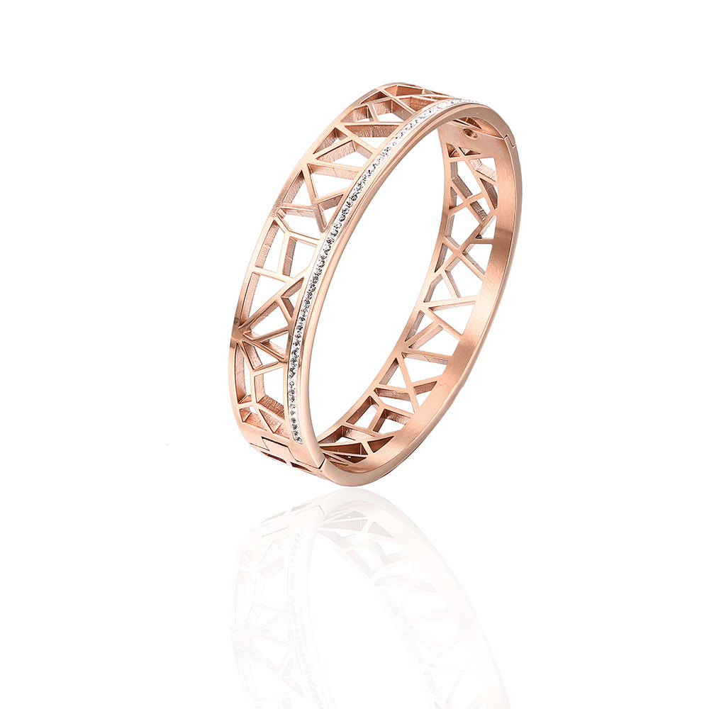 Preciosa Crystal laser cutting on-off Stainless steel Bangle