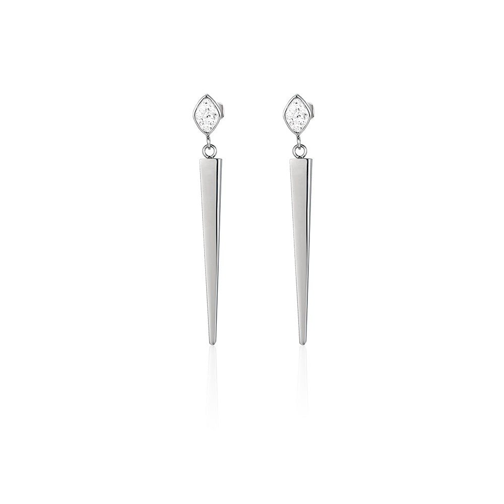 Preciosa Crystal Triangle Stainless Steel Earrings