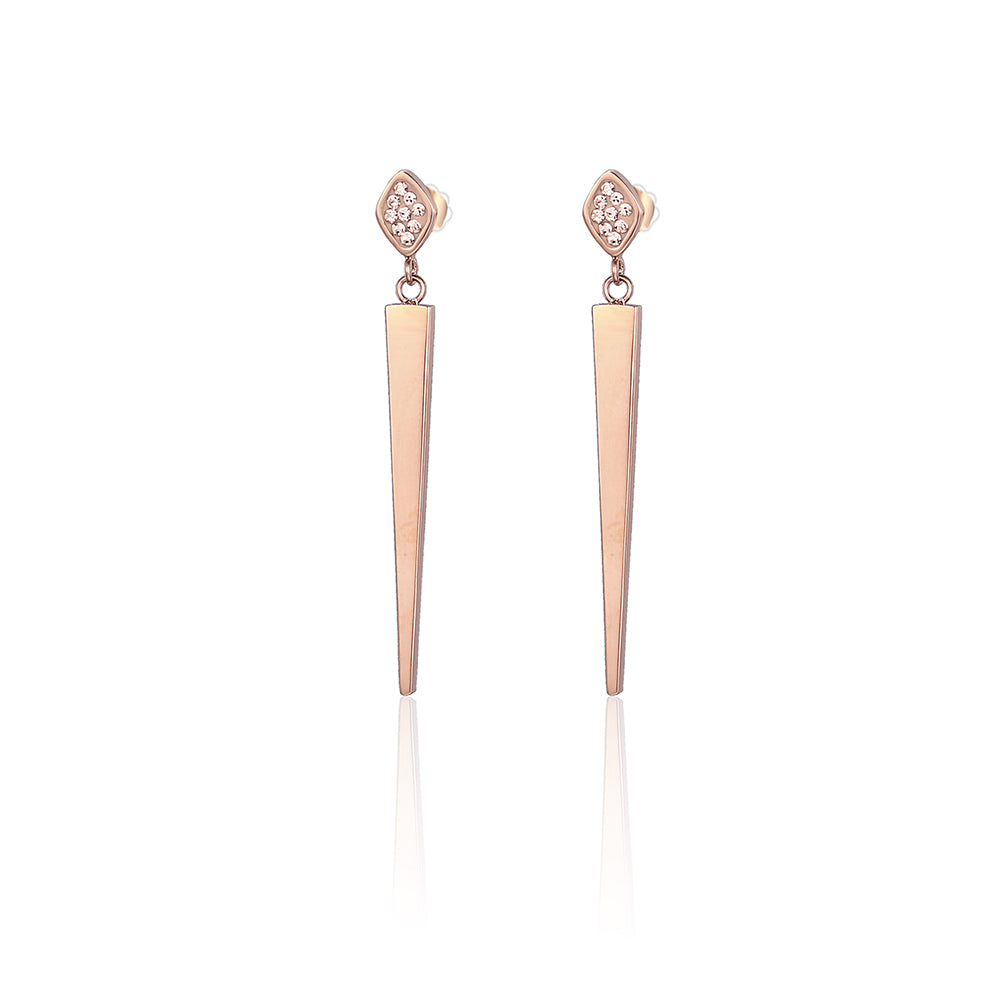 Preciosa Crystal Triangle Stainless Steel Earrings