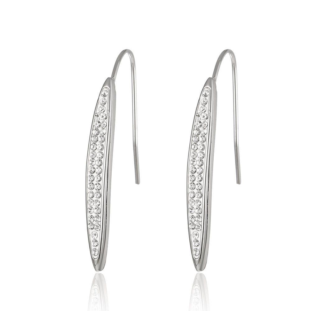 Preciosa Crystal Narrow Oval shape Stainless steel Earrings
