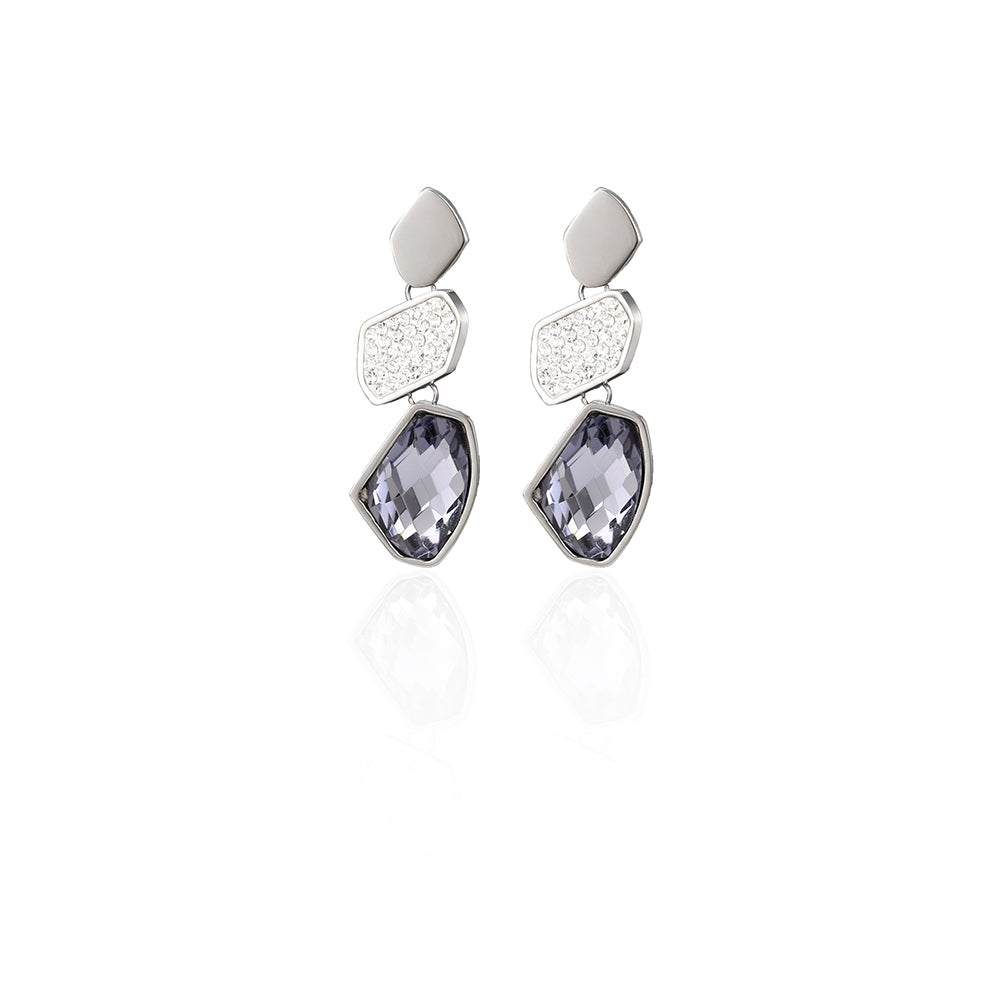 Preciosa Crystal & glass stone Rock shape Stainless Steel Earrings