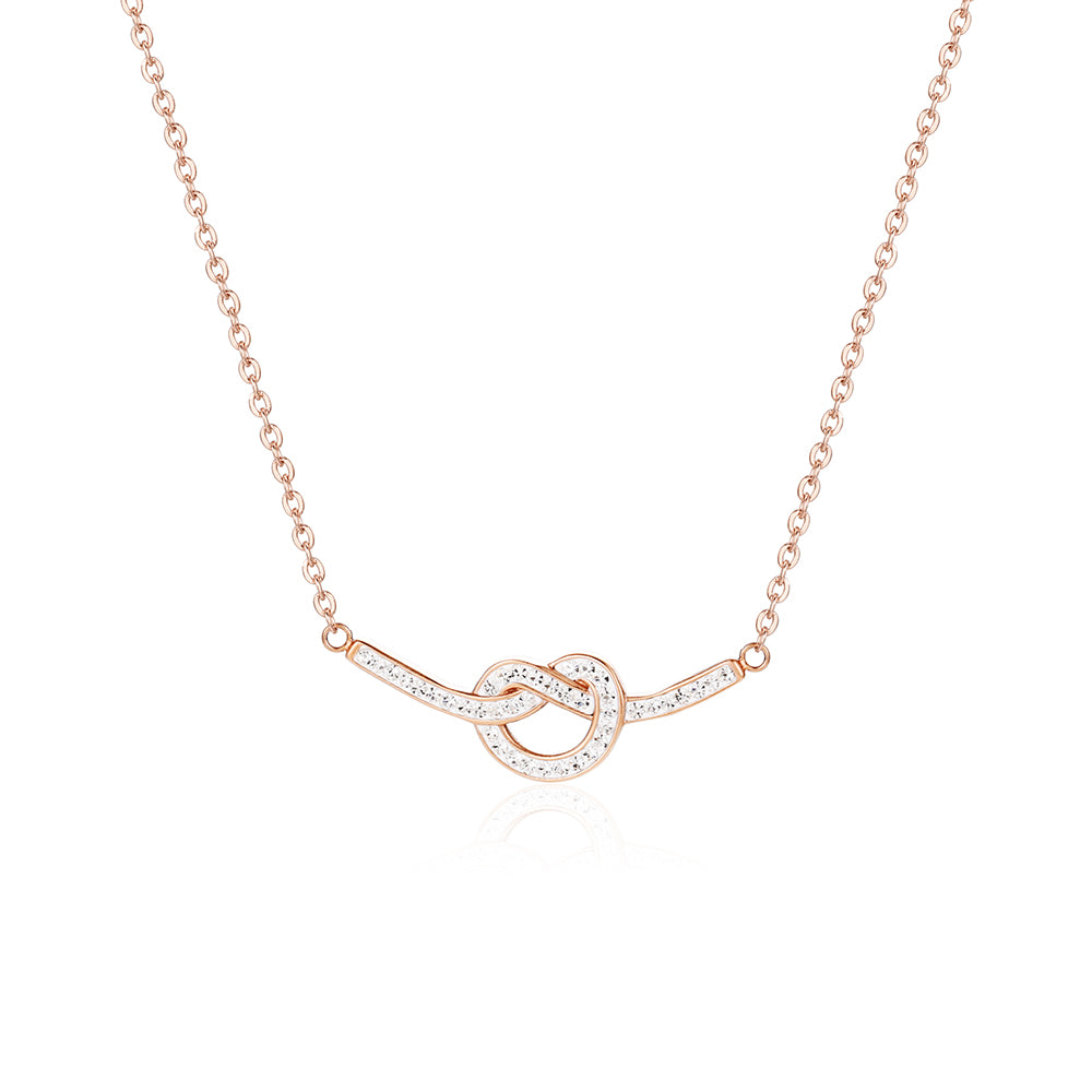 Preciosa Crystal knot shape Stainless steel Pendant Necklace