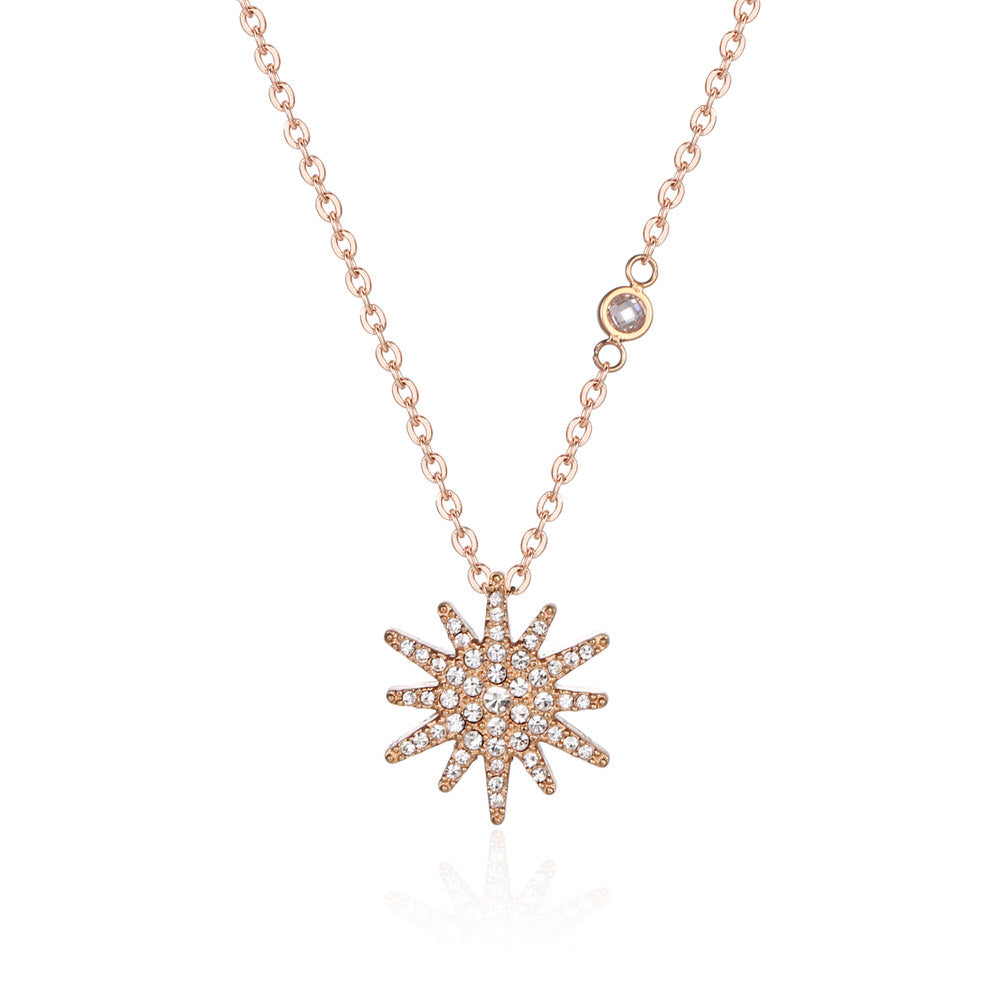 Preciosa Crystal Star Stainless Steel pendant Necklace