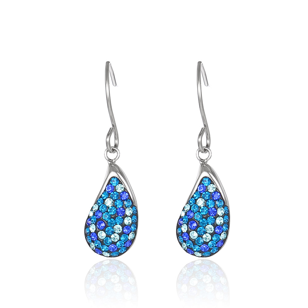 Preciosa Crystal Mixed color raindrop shape Stainless steel Earrings