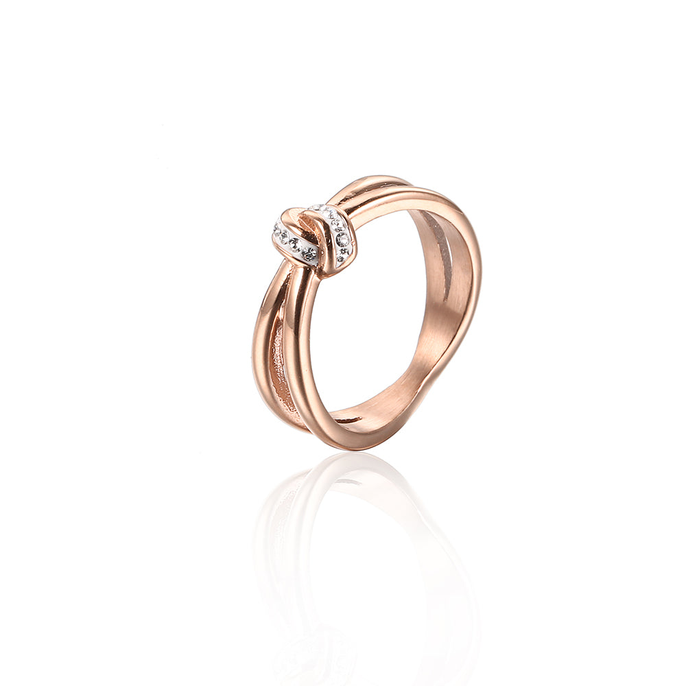 Preciosa Crystal knot Stainless steel Ring