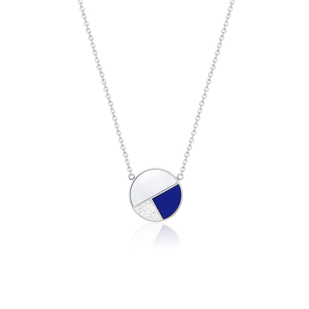 Elements with Preciosa Crystal MOP Enamel Stainless Steel pendant Necklace
