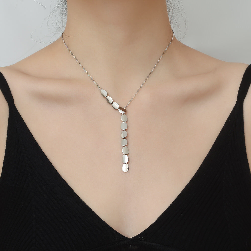 Leaf Sequence Stainless Steel Necklace