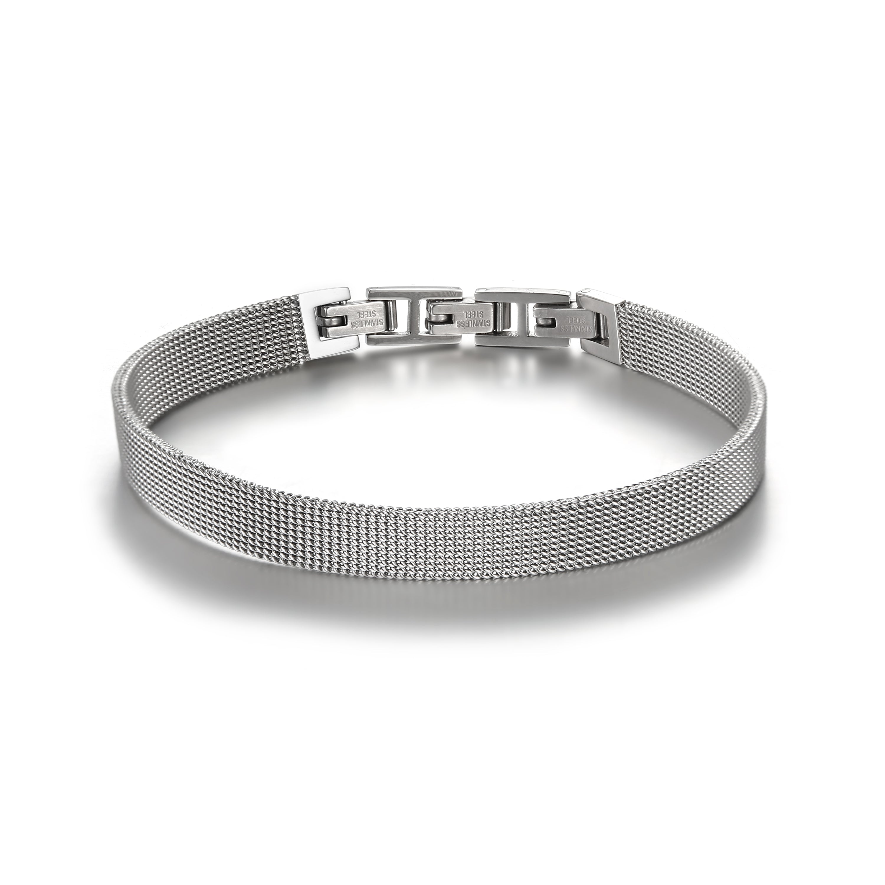 Push Lock Bangle Simple Chain Stainless Steel Push-button Closure Bangle – SUNKING JEWELLERY