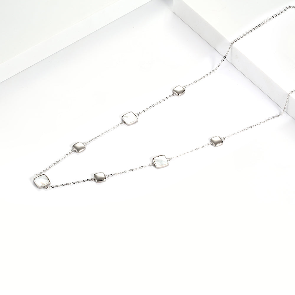 MOP Square Stainless steel Necklace