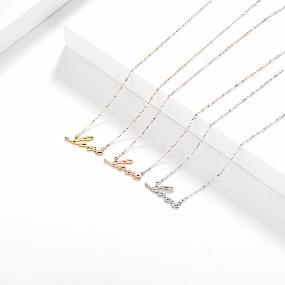 Love Letter Stainless Steel Pendant Necklace